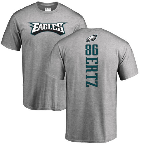 Men Philadelphia Eagles #86 Zach Ertz Ash Backer NFL T Shirt